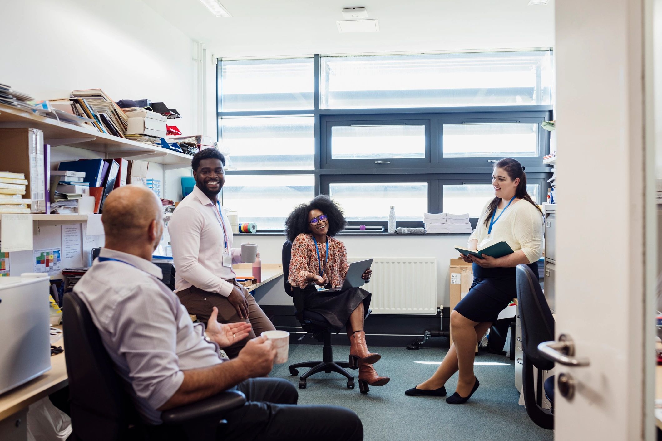 Consulting team discussing management strategy