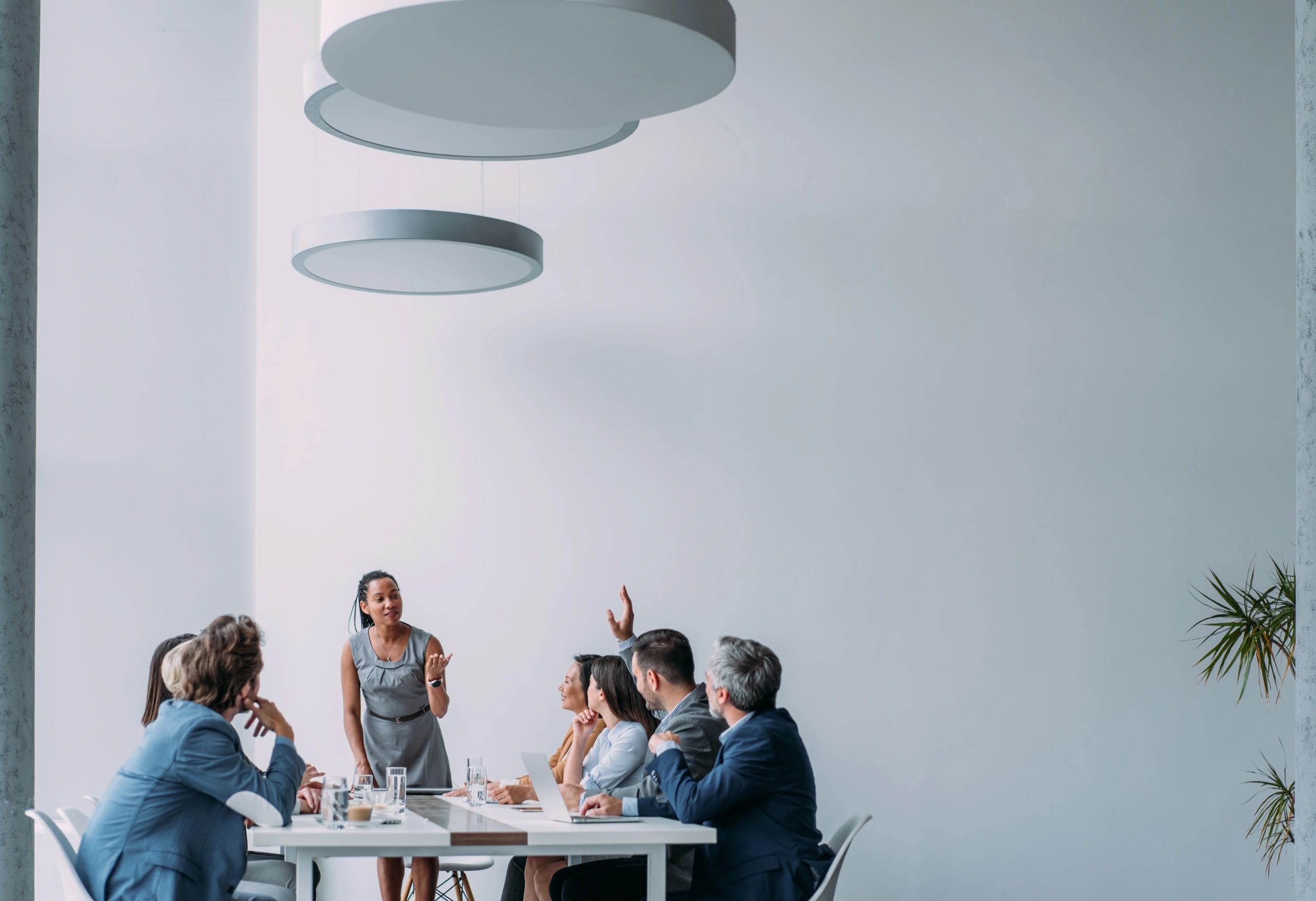 Consultant presenting strategy to a business team